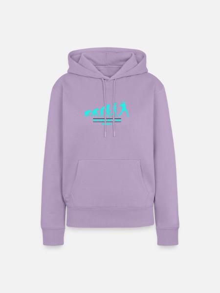 Evolution man baseball - Frauen Premium Bio Hoodie - Lavendel