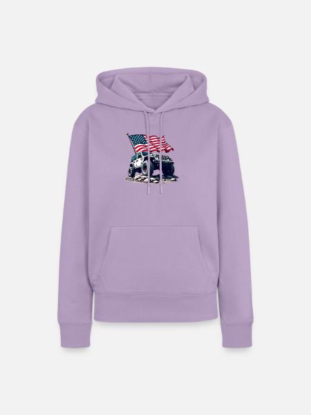 Amerikanischer Offroad-Motor - Frauen Premium Bio Hoodie - Lavendel