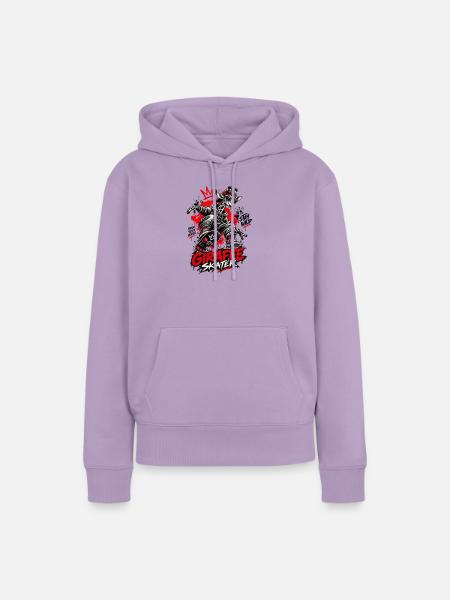 Giraffe Skateboarder Street Art - Frauen Premium Bio Hoodie - Lavendel