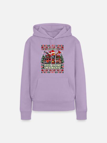Feuerwehr - Festlaune im Einsatz - Frauen Premium Bio Hoodie - Lavendel