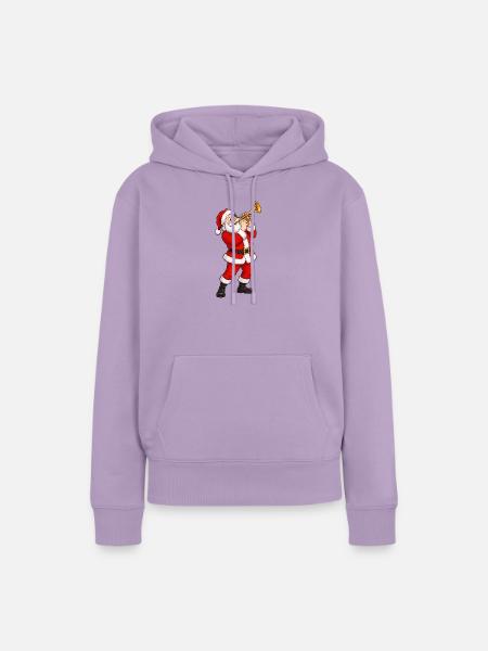 Santa Trompete im Weihnachtsglanz - Frauen Premium Bio Hoodie - Lavendel