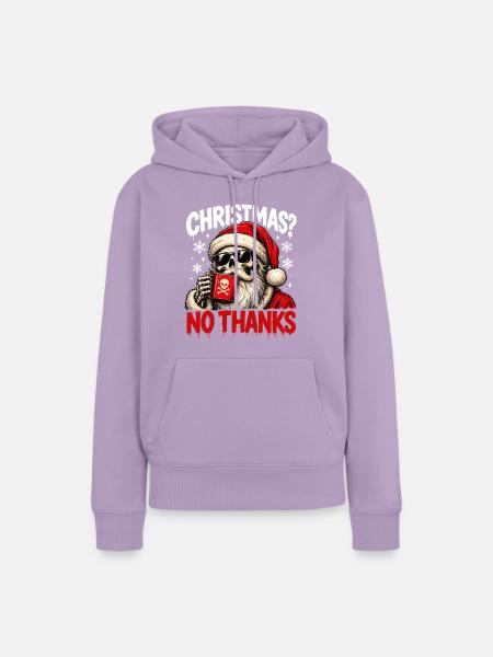 Skull Santa Nein danke - Frauen Premium Bio Hoodie - Lavendel