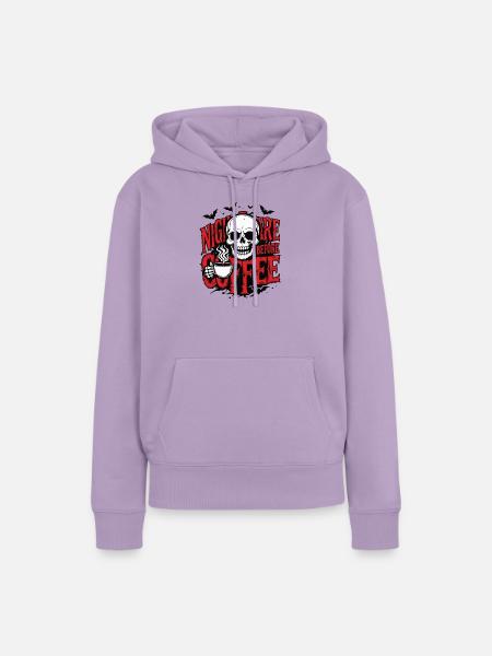 Albtraum vor dem Kaffee - Frauen Premium Bio Hoodie - Lavendel
