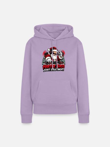 Harter Bass Santa Remix - Frauen Premium Bio Hoodie - Lavendel