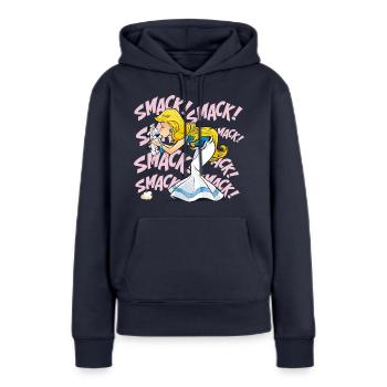 Asterix & Obelix - Falbala mit Idefix - Frauen Premium Bio Hoodie - Navy - Vorne - Julia (174cm)