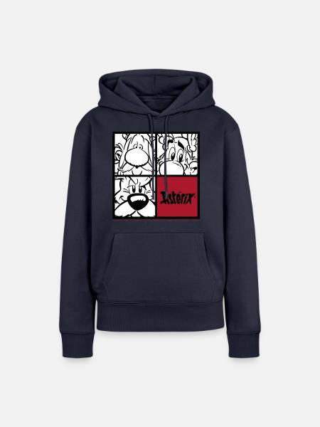 Asterix & Obelix & Idefix Porträt - Frauen Premium Bio Hoodie - Navy
