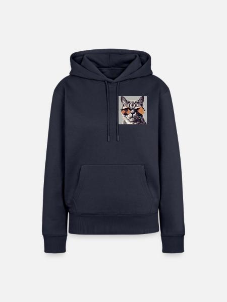 Cool Cat #1 - Frauen Premium Bio Hoodie - Navy