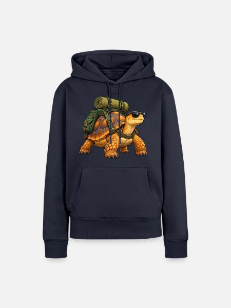 Wandernde Schildkröte - Frauen Premium Bio Hoodie - Navy