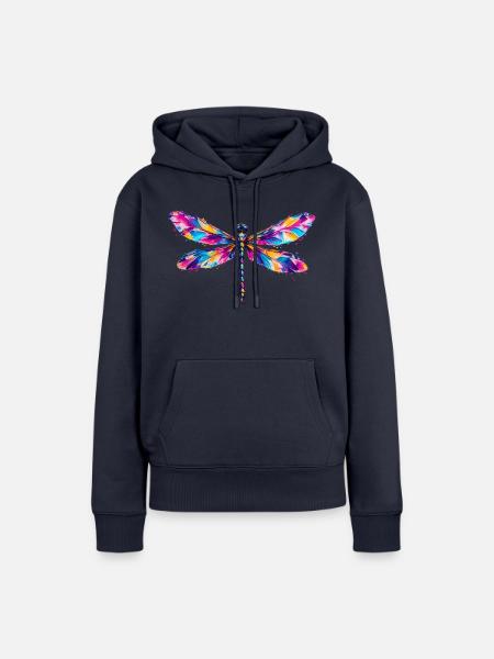 Prismatische Libelle - Frauen Premium Bio Hoodie - Navy