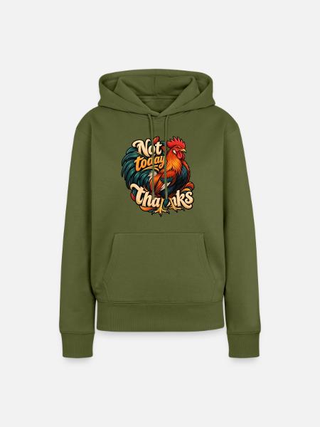 Rotes Dschungelhuhn - Frauen Premium Bio Hoodie - Khaki
