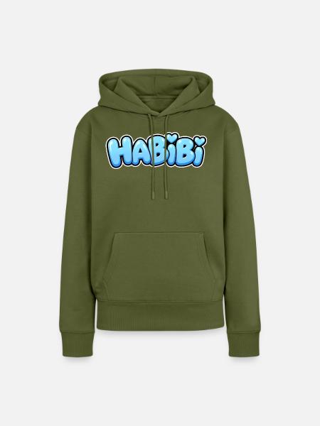 Habibi – Süßer Herz Schriftzug – Liebe - Frauen Premium Bio Hoodie - Khaki