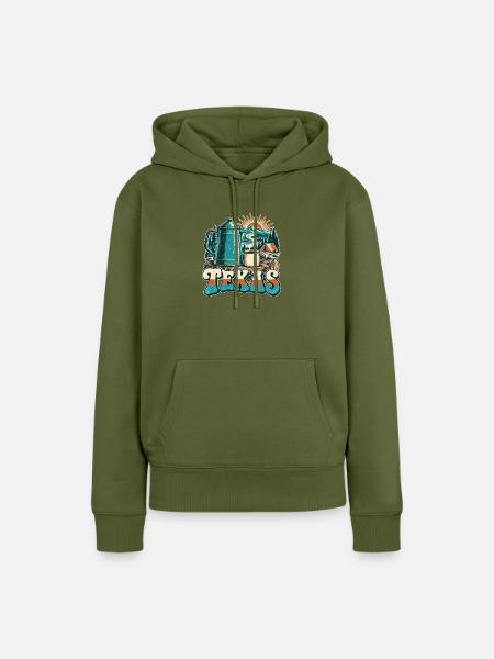 Texas Kaffee Sonnenaufgang Retro - Frauen Premium Bio Hoodie - Khaki