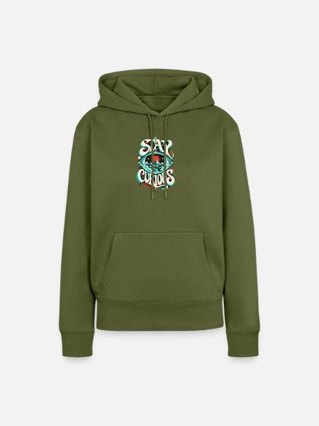 Bleib Neugierig: Psychedelische Berge - Frauen Premium Bio Hoodie - Khaki