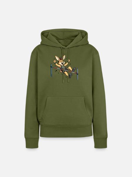 Bunny Punk Hochsprung-Athlet - Frauen Premium Bio Hoodie - Khaki
