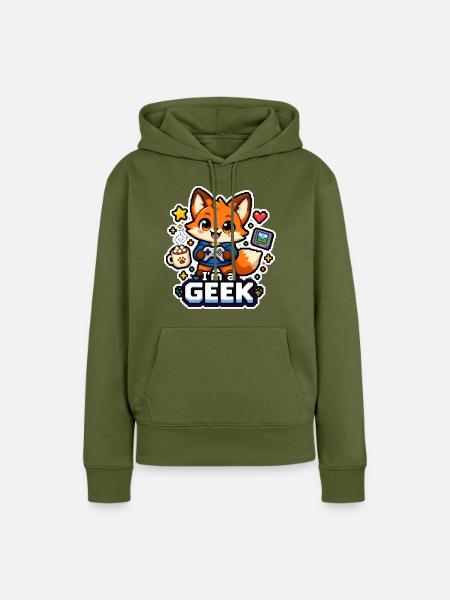 ICH BIN EIN NERD - Renard Coffee - Frauen Premium Bio Hoodie - Khaki