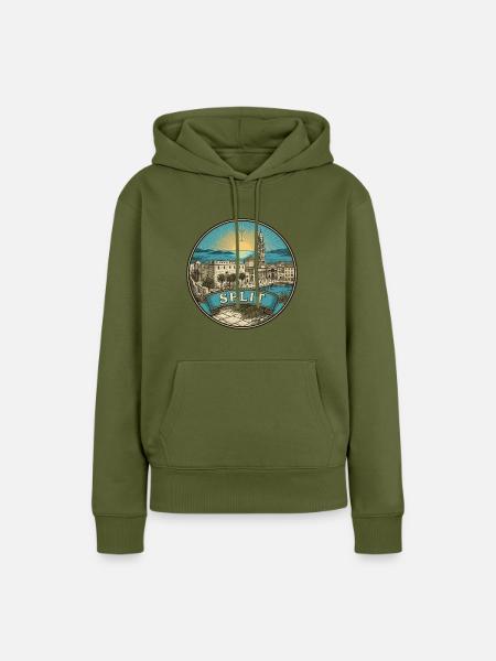 Split Kroatien Reiseabzeichen Diokletians Andenken - Frauen Premium Bio Hoodie - Khaki