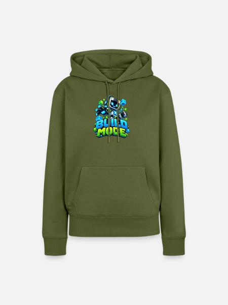 Voxel Build Mode Roboter - Frauen Premium Bio Hoodie - Khaki