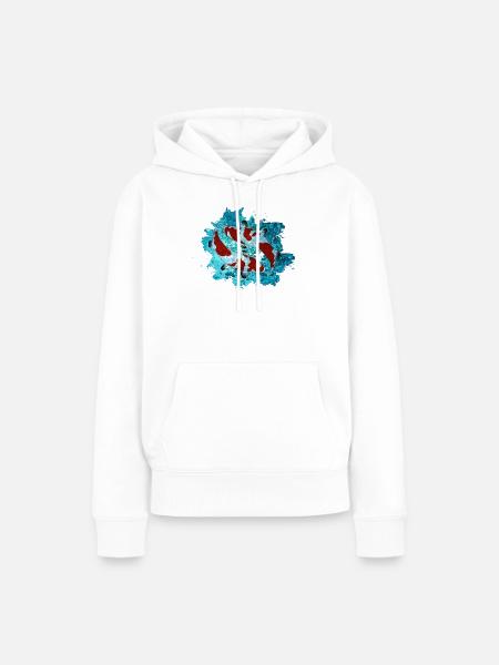 Koi - Frauen Premium Bio Hoodie - Weiß