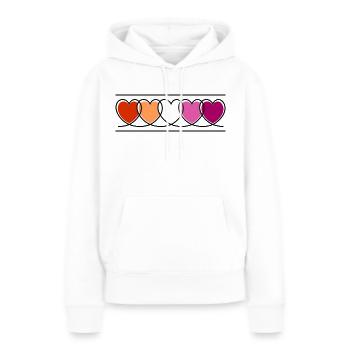 Lesben Lesbe Herzen - Frauen Premium Bio Hoodie - Weiß - Vorne - Julia (174cm)