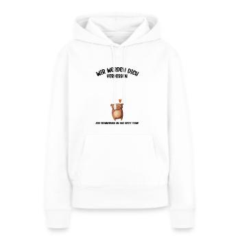 Wir werden dich Vermissen beste Team Abschied - Frauen Premium Bio Hoodie - Weiß - Vorne - Julia (174cm)