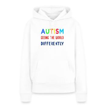 Autismus anders sehen - Frauen Premium Bio Hoodie - Weiß - Vorne - Julia (174cm)