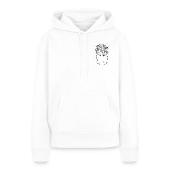 Pommes – Minimalistisches Fastfood Design - Frauen Premium Bio Hoodie - Weiß - Vorne - Julia (174cm)