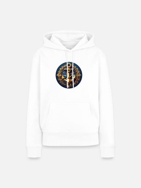 Logo d’ancre - Sweat à capuche Premium bio Femme - blanc