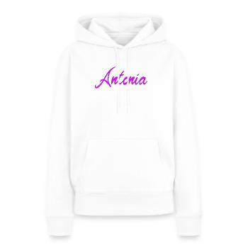 Antonia Neon Script - Frauen Premium Bio Hoodie - Weiß - Vorne - Julia (174cm)
