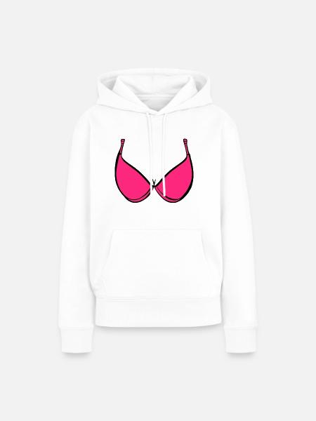 Brüste BH Rosa - Frauen Premium Bio Hoodie - Weiß