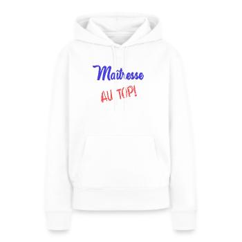 GELIEBTE - Frauen Premium Bio Hoodie - Weiß - Vorne - Julia (174cm)