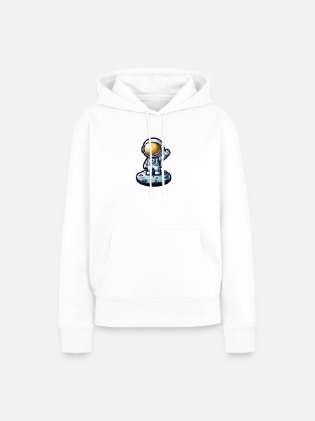 Kleiner Astronaut – Mondlandung - Frauen Premium Bio Hoodie - Weiß