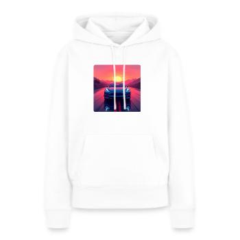Elektrische Autobahn - Frauen Premium Bio Hoodie - Weiß - Vorne - Julia (174cm)