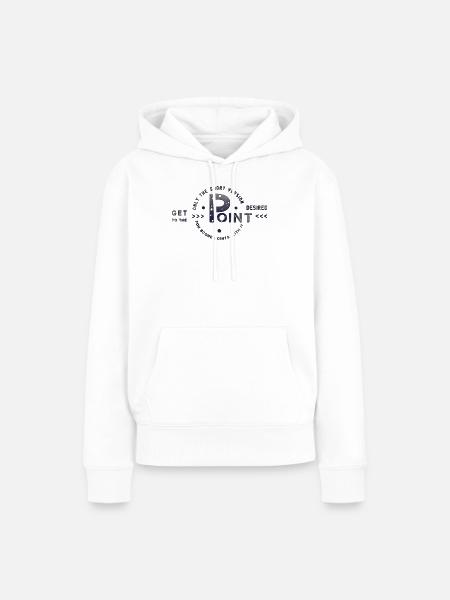 get to the point - Frauen Premium Bio Hoodie - Weiß