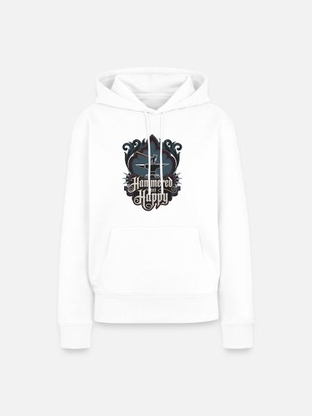 Gehämmert und glücklich - Frauen Premium Bio Hoodie - Weiß