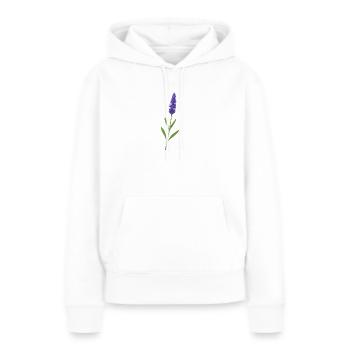 Lavendelblüte – zarte Naturkunst - Frauen Premium Bio Hoodie - Weiß - Vorne - Julia (174cm)