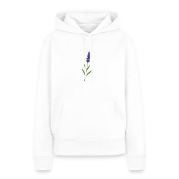 Lavendelblüte – zarte Naturkunst - Frauen Premium Bio Hoodie - Weiß - Vorne - Julia (174cm)