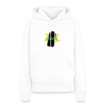 1000% Energie - Frauen Premium Bio Hoodie - Weiß - Vorne - Julia (174cm)