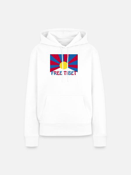 free tibet - Frauen Premium Bio Hoodie - Weiß