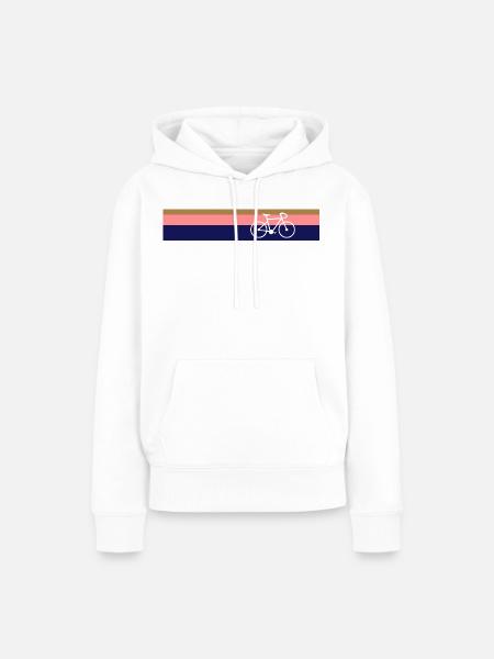 Rennrad - Retro - 3 farbiger Hintergrund - Frauen Premium Bio Hoodie - Weiß