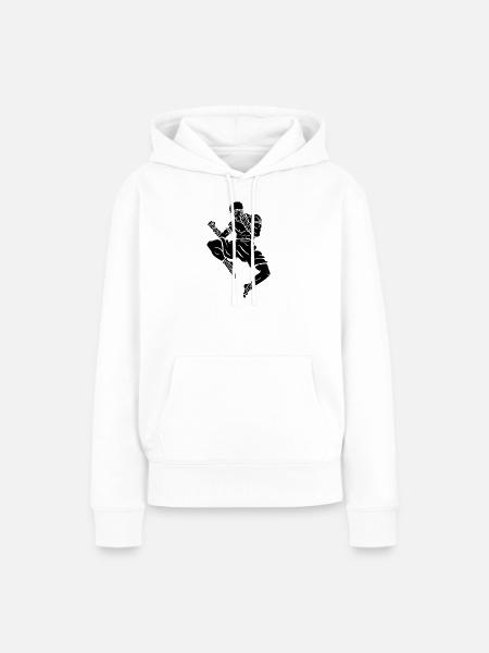 Flying Knee (a) - Frauen Premium Bio Hoodie - Weiß