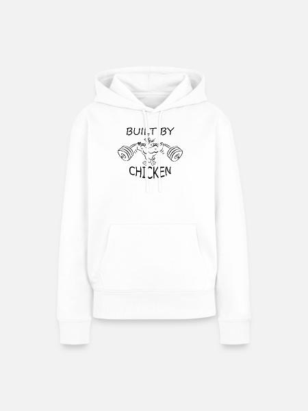 Built by chicken Hantel Fitnesstudio - Frauen Premium Bio Hoodie - Weiß