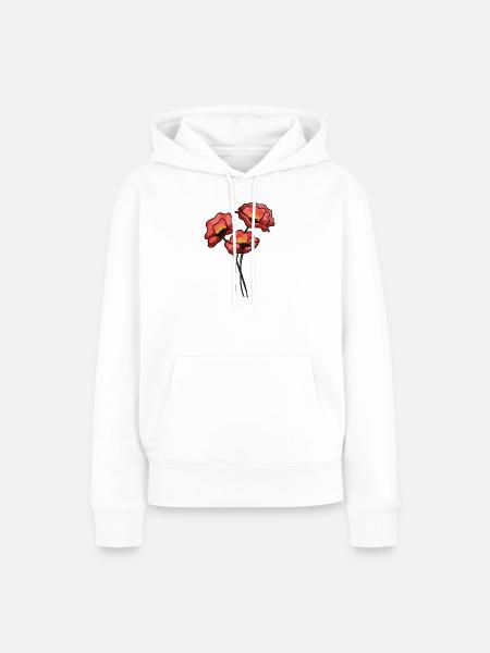 Mohnblumen - Frauen Premium Bio Hoodie - Weiß