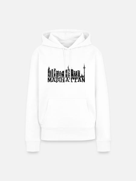 Mainhattan FFM - Frauen Premium Bio Hoodie - Weiß