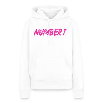 Number 1 - eins - erster - erste - 1 - Nummer 1 - Frauen Premium Bio Hoodie - Weiß - Vorne - Julia (174cm)