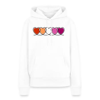 Lesbe lesbisch Herzen - Frauen Premium Bio Hoodie - Weiß - Vorne - Julia (174cm)