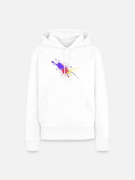 Taches de couleur colorées Cadeau élégant - Sweat à capuche Premium bio Femme - blanc