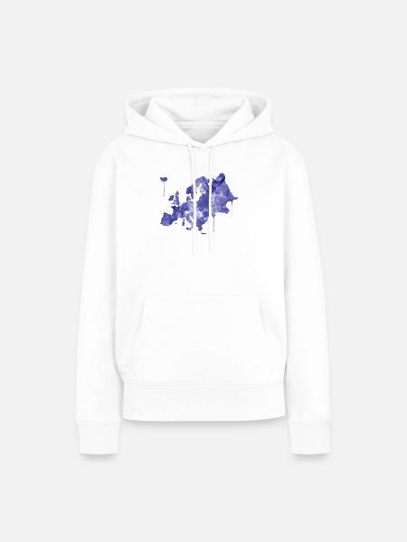 Europa - Frauen Premium Bio Hoodie - Weiß