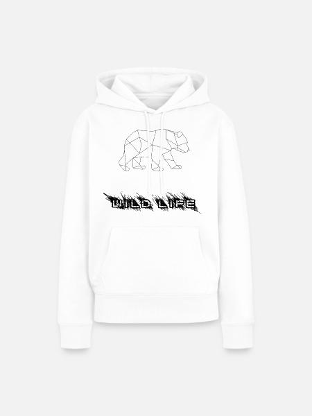 Geometrischer Bär - Frauen Premium Bio Hoodie - Weiß