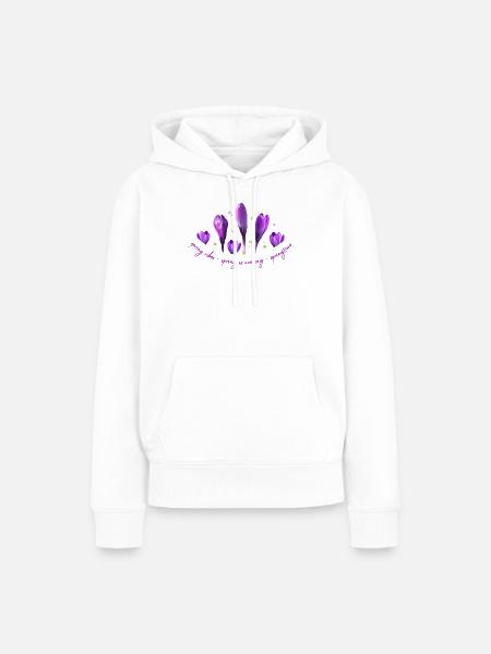 Krokusse Frühling - Frauen Premium Bio Hoodie - Weiß