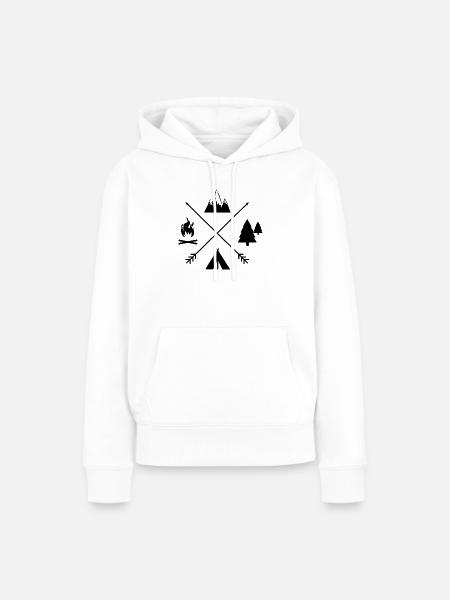 Campingzeit individuell schwarz - Frauen Premium Bio Hoodie - Weiß